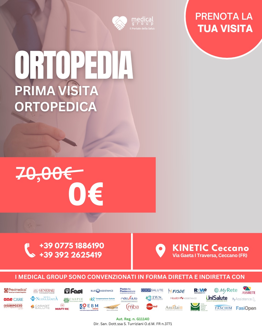 visita ortopedica tariffe del mese poliambulatorio kinetic ceccano